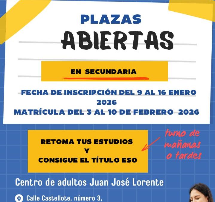 PROCESO DE ADMISIÓN EN EDUCACIÓN SECUNDARIA DE PERSONAS ADULTAS, 2º CUATRIMESTRE